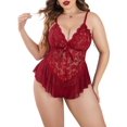 thumbnail image 1 of Avidlove Plus Size Lingerie for Women One Piece Lace Corset Bodysuit Mesh Chemise Sleepwear L-5XL, 1 of 4