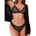 thumbnail image 1 of KISSGAL Sexy Lingerie Set for Women Black Wireless Bra and Panty Set Underwear, 1 of 6
