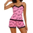 thumbnail image 1 of Sexyfree Women Cami Pajamas Set Lace Trim Sleepwear Sexy Pjs with Shorts Soft Nightwear, 1 of 5