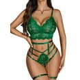 thumbnail image 1 of Sexyfree Women Lingerie Sets with Garter Belt Sexy 3 Piece Lace Bra and Panty Set Underwear, 1 of 5