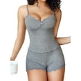 thumbnail image 1 of Sexyfree Women Pajama Set Sexy Lace Trim Cami and Side Slit Shorts Sleepwear V Neck Pjs Nightwear, 1 of 4