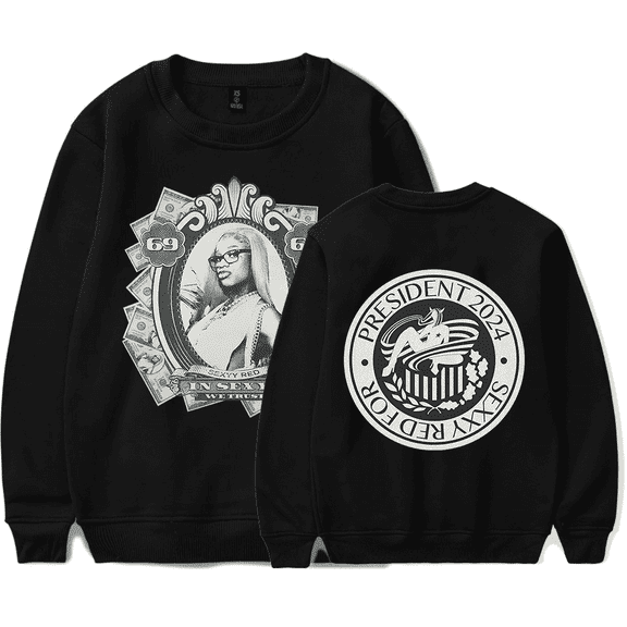 Sexyy Red 69 Cash Love Money Photo Merch Long Sleeve Crewneck Sweatshirt For Fans Men Women Hoodie Streetwear