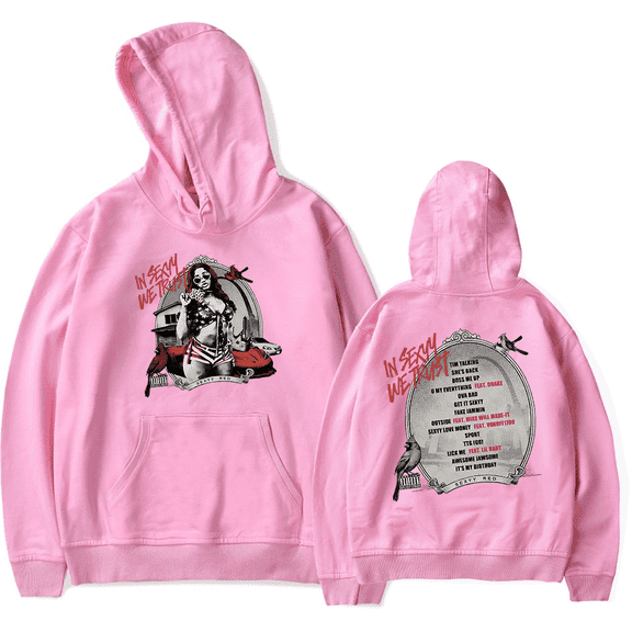 Sexyy Red Merch Hoodie In Sexyy We Trust Album Cover Album Playlist Pullover Hoodies For Fans Men Women Rapper Sweatshirts