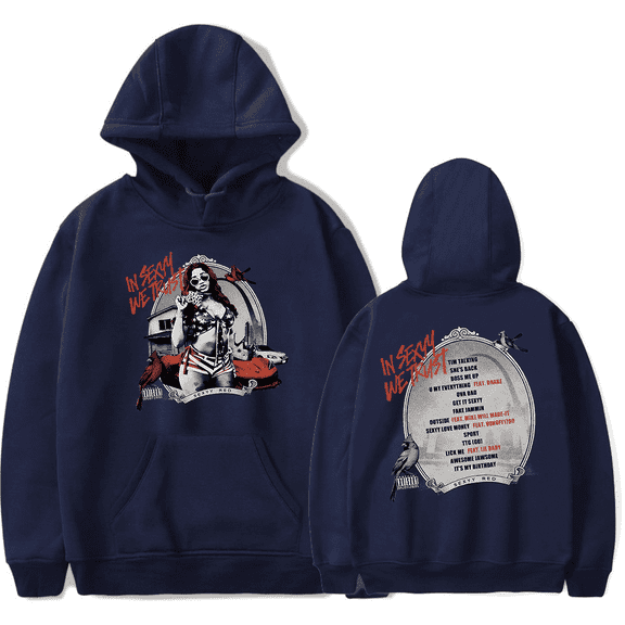 Sexyy Red Merch Hoodie In Sexyy We Trust Album Cover Album Playlist Pullover Hoodies For Fans Men Women Rapper Sweatshirts