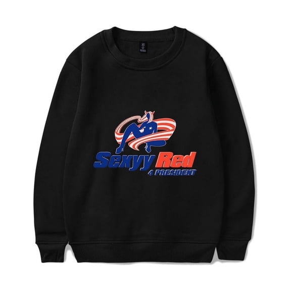 Sexyy Red Merch Long Sleeve Sweatshirt Sexyy For President Hoodie Hip Hop Streetwear Crewncek Sweatshirts Hoodie