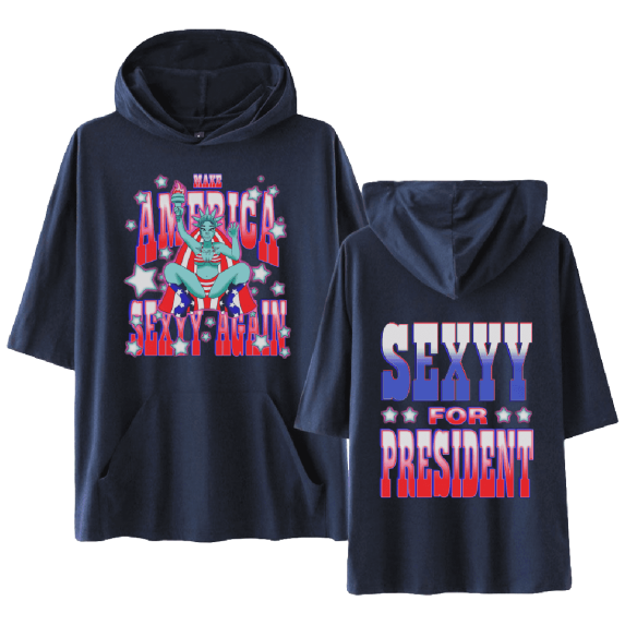 Sexyy Red Merch Make America Sexyy Again T-shirt with Hooded Casual Short Sleeve Tee Top for Women and Men Summer Wear