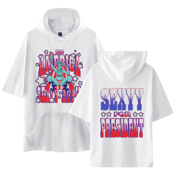 Sexyy Red Merch Make America Sexyy Again T-shirt with Hooded Casual Short Sleeve Tee Top for Women and Men Summer Wear