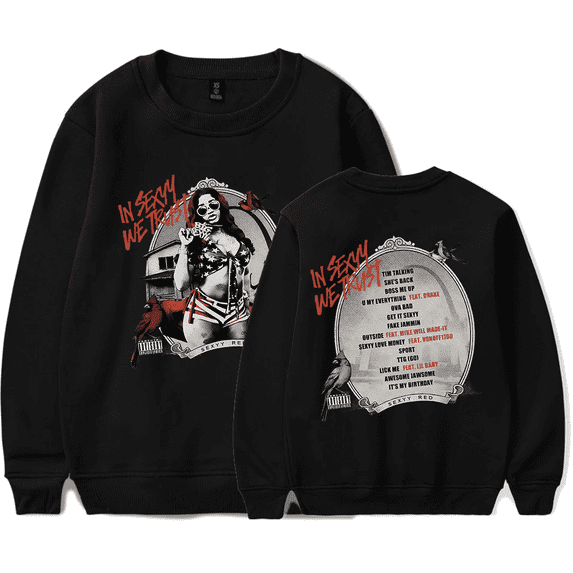 Sexyy Red Merch Sweatshirt Rapper Album In Sexyy We Trust Long Sleeve Playlist For Men Women Fan Crewneck