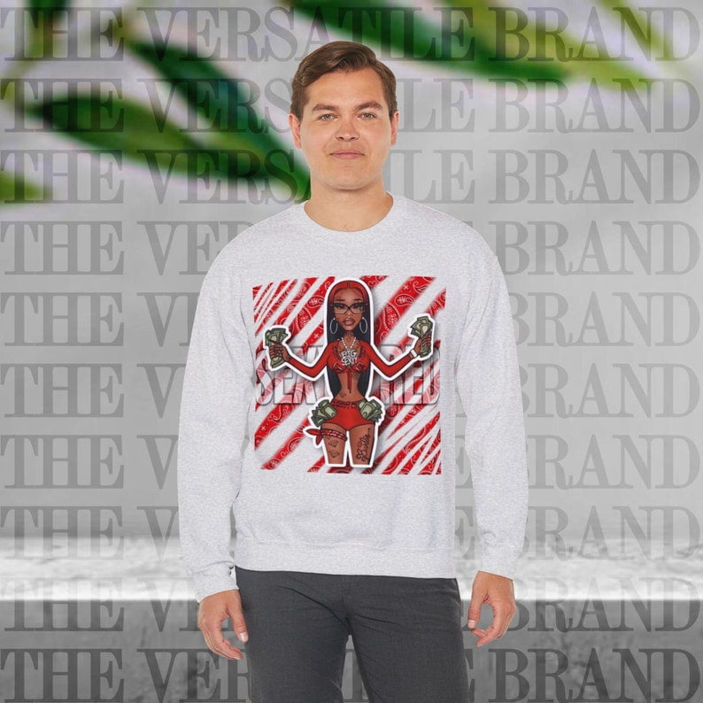 Sexyy Red Red Bandana Print Crewneck sweatshirt / Sexyy Red sweatshirt