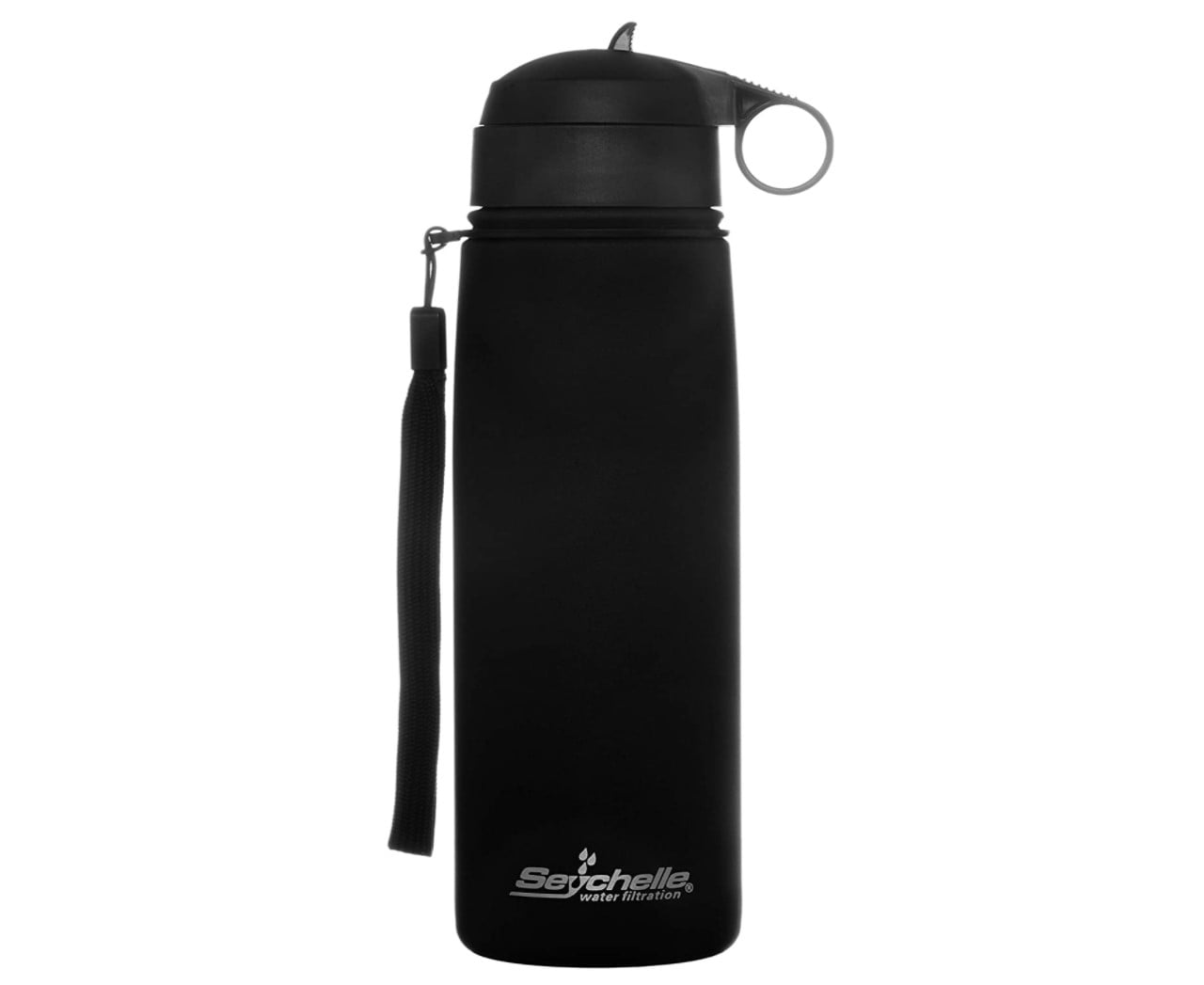 Seychelle Stainless Steel Water Filter Bottle - Alkaline Water Filter - Insulated Double Walled Water Bottle - Vacuum Sealed - 26oz (Matte Black)