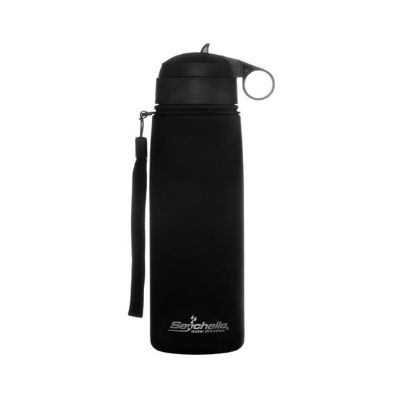 Seychelle Stainless Steel Water Filter Bottle - Alkaline Water Filter - Insulated Double Walled Water Bottle - Vacuum Sealed - 26oz (Matte Black)