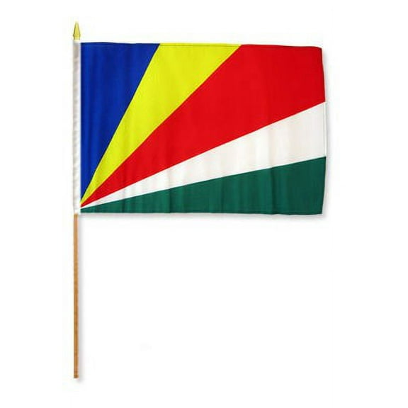 Seychelles 12" x 18" Mounted Flag