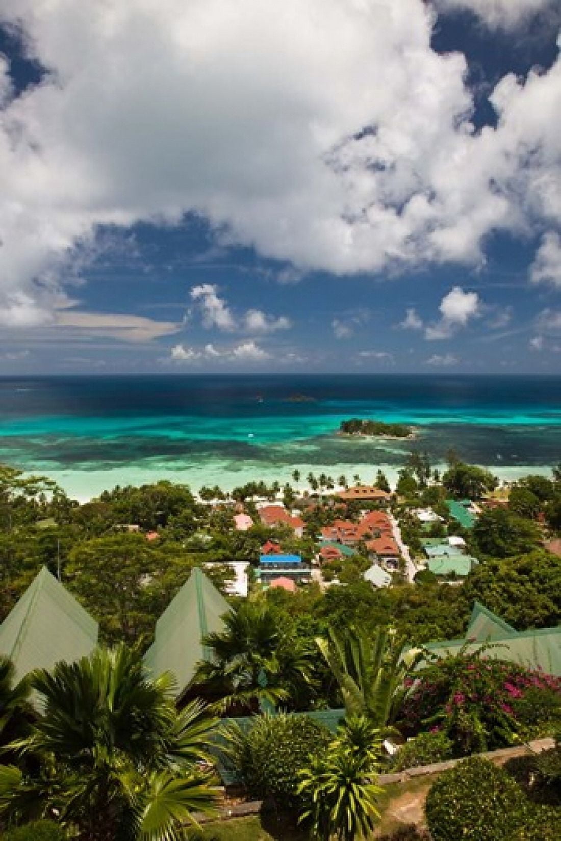 Seychelles Anse Volbert Tourist village Canvas Art - Walter Bibikow DanitaDelimont (25 x 38)