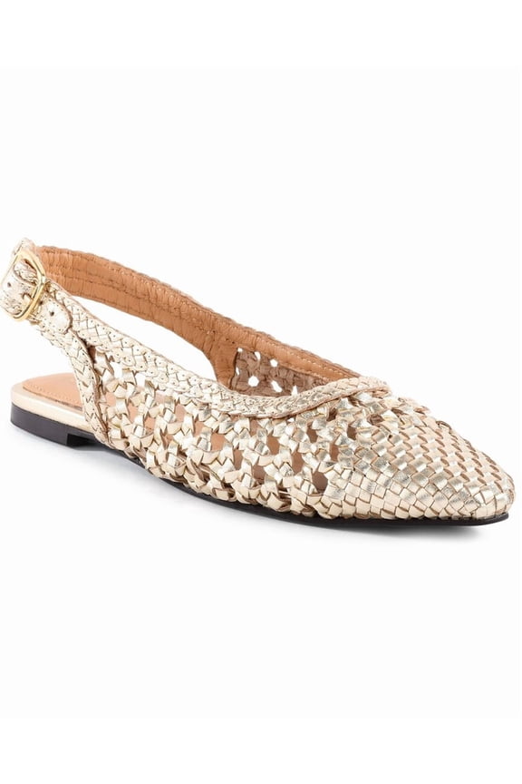 Avalon Leather Flat, 6, Metallic