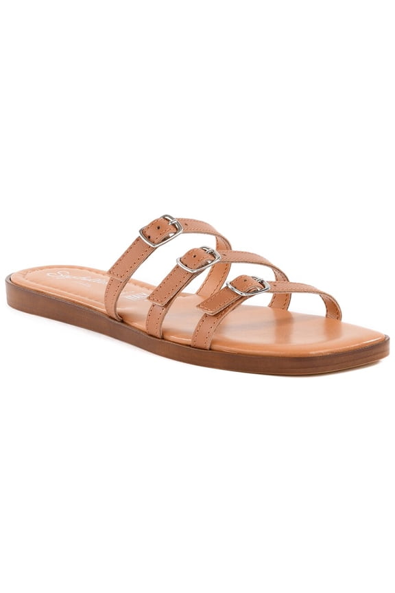 Buckle Leather Sandal, 7.5