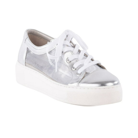 Seychelles Forever Young Leather & Mesh Sneaker, 6, Silver