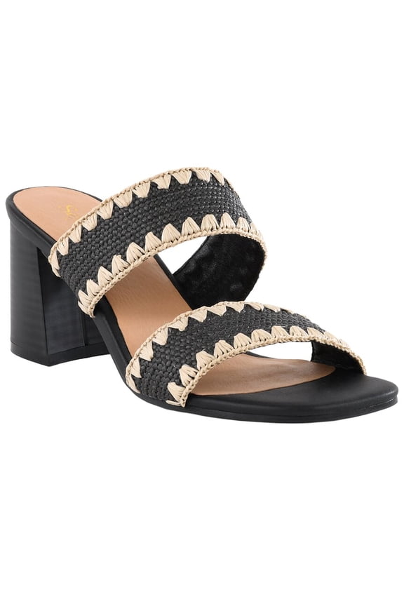 Hattie Raffia Heeled Sandal, 6