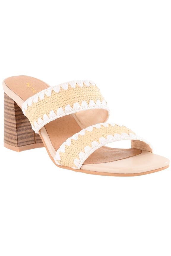 Hattie Raffia Heeled Sandal, 9