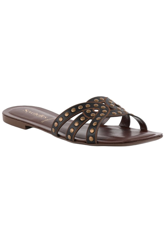 Leather Sandal, 6, Black