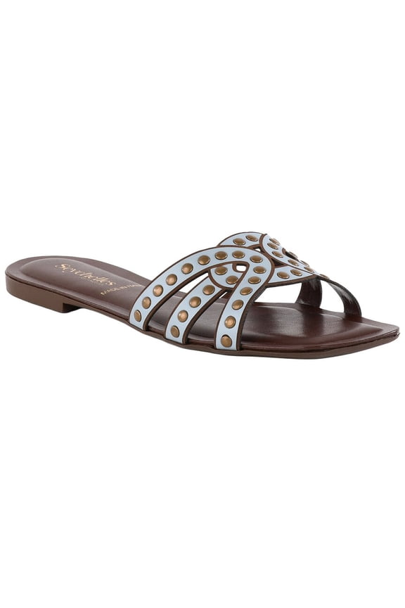 Leather Sandal, 7.5, Blue
