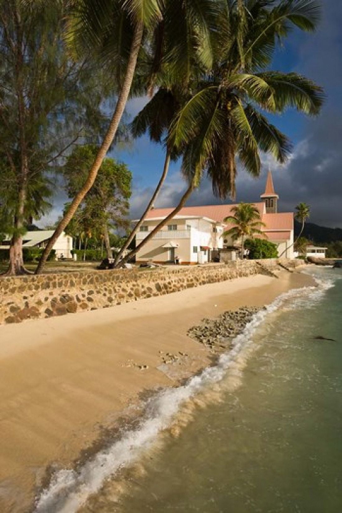 Seychelles Mahe Island Anse Royale Town Church Canvas Art - Walter Bibikow DanitaDelimont (25 x 38)