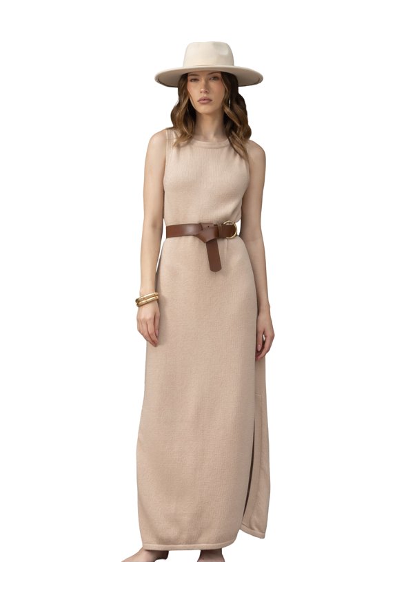 Seychelles Maxi Dress for Women 100% Peruvian Cotton Boho Summer Dresses - Sand (Small)