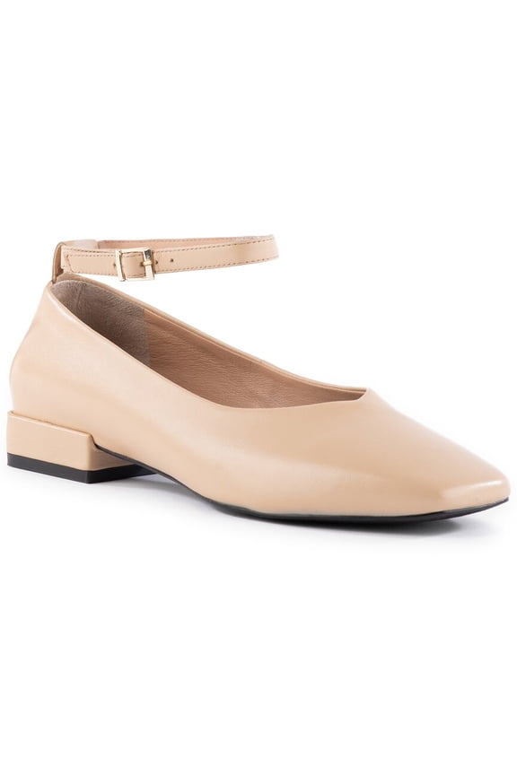 Pumpkin Leather Flat, 8.5, Brown