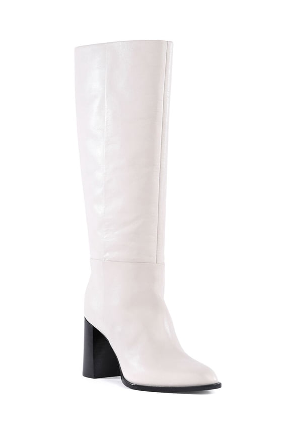 Push To Start Leather Boot, 6, White