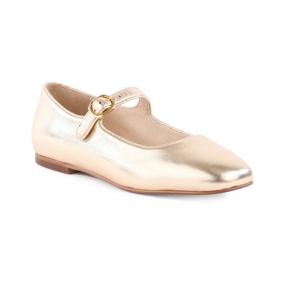 Seychelles Shea Leather Mary Jane Flat, 6, Gold