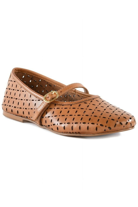 Skyler Leather Flat, 6.5, Tan