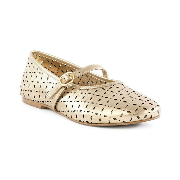Seychelles Skyler Leather Flat, 6, Gold