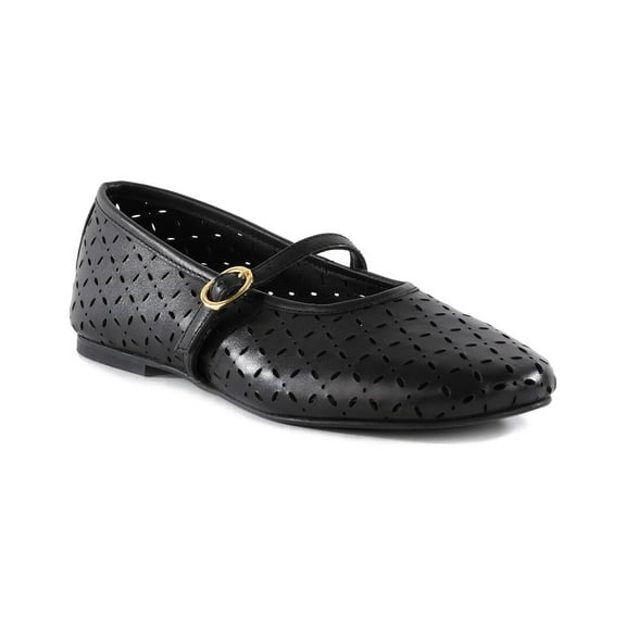 Seychelles Skyler Leather Flat, 8.5, Black