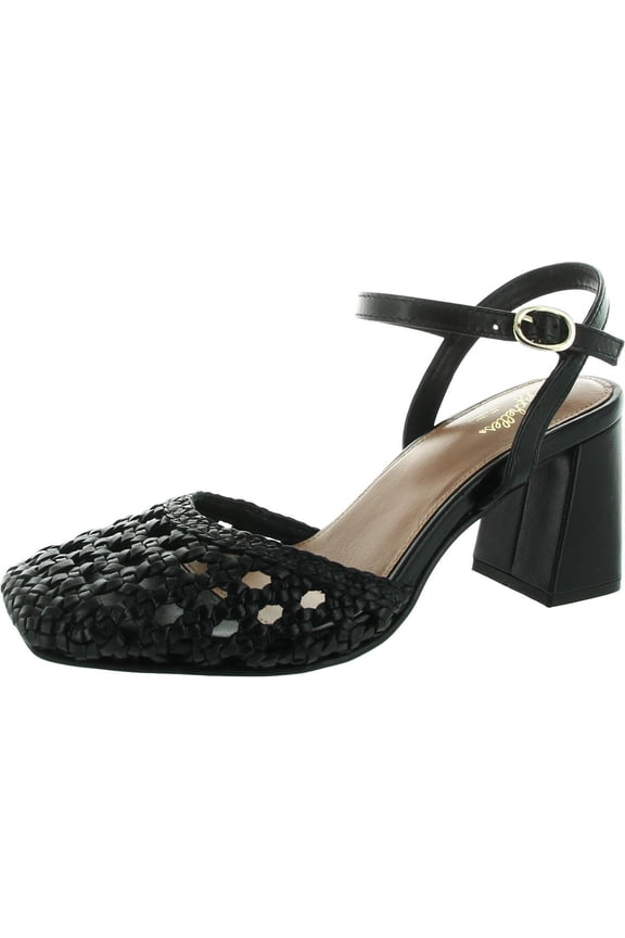 Womens Bali Woven Leather Block Heels