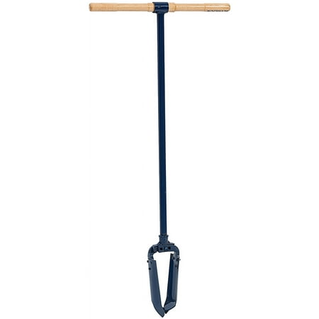 Seymour Adjustable Manual Auger with Wood Handle - Earth Auger, Non-Conductive, Blue
