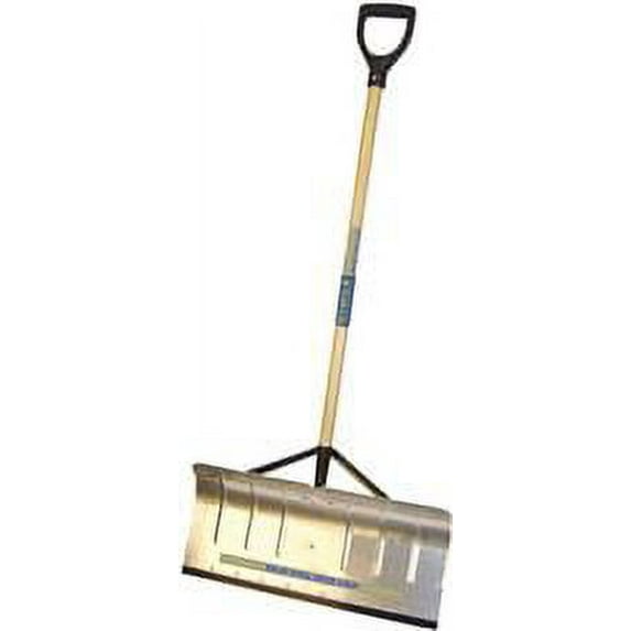 Seymour Aluminum Snow Pusher 24 In. With Wear Strip And Braces, 42 In. Wood Handle
