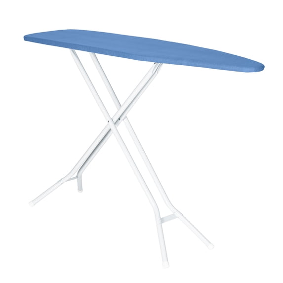 Seymour Home Products Adjustable Height Ironing Board, 4-Leg Steel Frame with 100% Cotton Mesh Top, Forever Blue