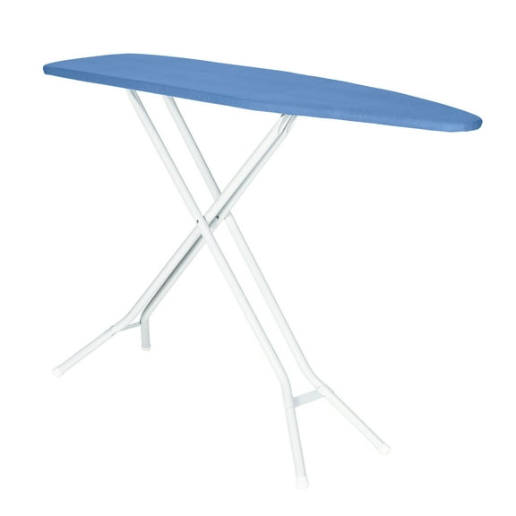 Seymour Home Products Adjustable Height Ironing Board, 4-Leg Steel Frame with 100% Cotton Mesh Top, Forever Blue