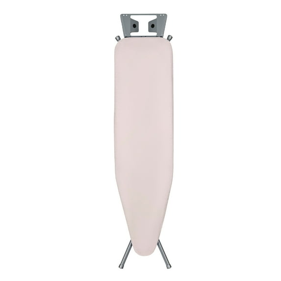 Seymour Home Products Adjustable Freestanding Ironing Board with Mesh Top and Iron Rest, Steel Frame with 100% Cotton Cover, Light Beige