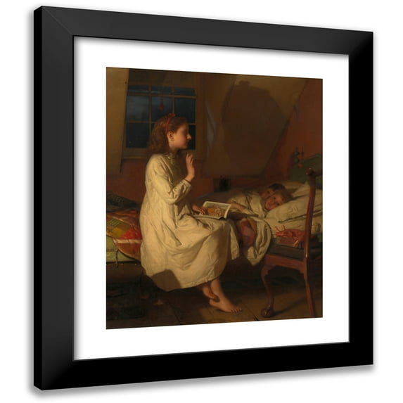 Seymour Joseph Guy 12x14 Black Modern Framed Museum Art Print Titled - Story of Golden Locks (ca. 1870)