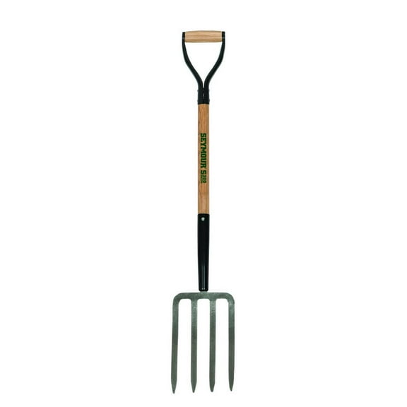 Seymour S300 DuraLite 4 Tine Steel Spading Fork 31 in. Wood Handle