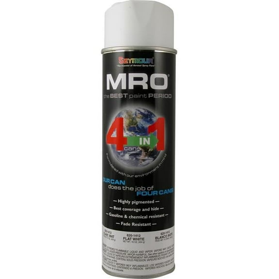 Seymour SM620-1412 20 oz MRO High Solid Spray Paint, Flat White