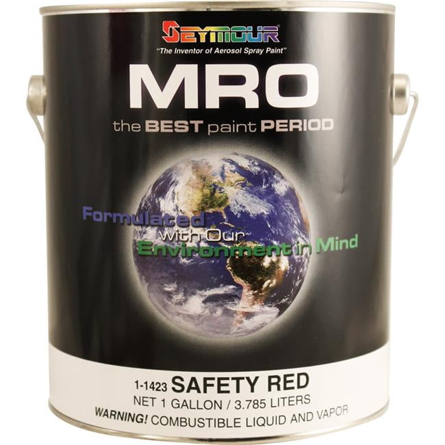 Seymour of Sycamore  1 gal Mro Industrial Coatings Enamel Paint - Gloss Safety Red - Pack of 4