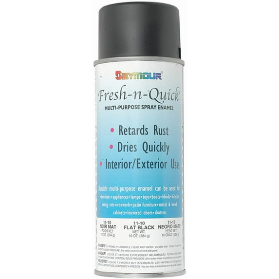 Seymour of Sycamore 11-10 16 oz Fresh-N-Auick VOC Compliant Spray Paint, Flat Black - Pack of 6