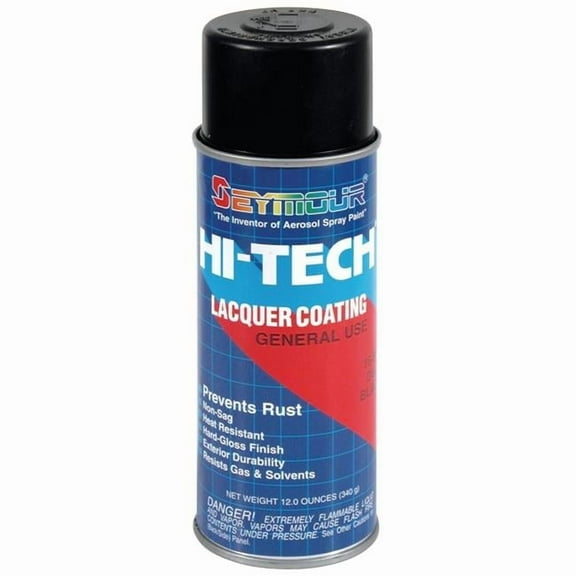 Seymour of Sycamore 16-806 16 oz Hi-Tech Lacquer Spray Paint, Dull Black - Pack of 6