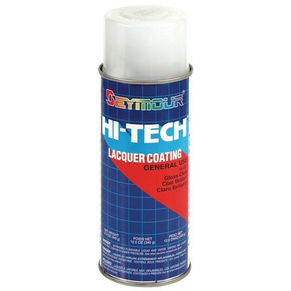 Seymour of Sycamore 16-821 16 oz Hi-Tech Lacquer Spray Paint, Gloss Clear Acrylic - Pack of 6