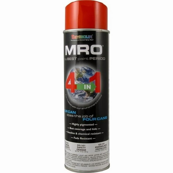 Seymour of Sycamore  20 oz Industrial Mro High Solids Spray Paint, Safety Orange - Pack of 6