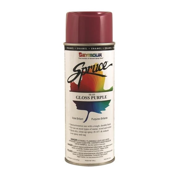 Seymour of Sycamore 98-89 16 oz Spruce General Use Enamels Spray Paint, Gloss Purple - Pack of 12