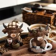 thumbnail image 1 of Seyotauo 2 Pcs Highland Cow Figurines Christmas Hot Cocoa Highland Cow Gnomes Scottish Resin Statue Calf Lovers Gifts for Xmas Home Garden Kitchen Office Tiered Tray Table Decor, 1 of 8