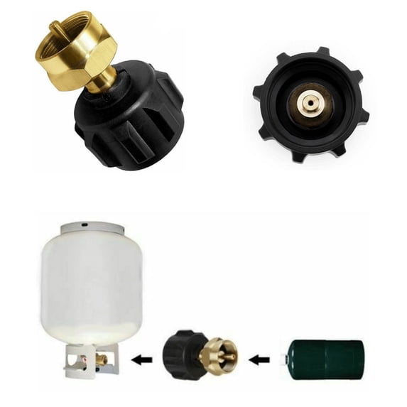 Seyotauo 2 Pcs Propane Refill Adapter, Fill 1 Pound Bottles from 20lb Tank, Fits QCC1 / Type1 Propane Tank and 1 lb Throwaway Disposable Cylinder Propane Bottle Connector