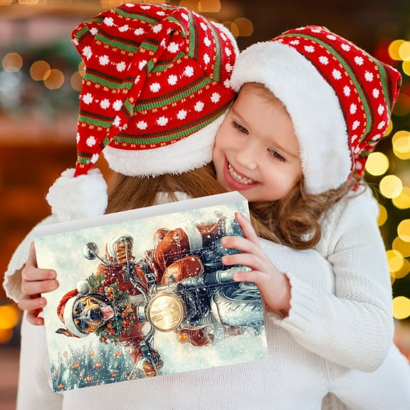 Seyotauo 2025 Christmas Advent Calendar - Xmas Countdown Calendar with 24 Surprise Gifts, 2D Dog Christmas Pendants, Acrylic Reusable Shatterproof, Easy-to-Hang for Xmas Trees Wreaths Fireplaces
